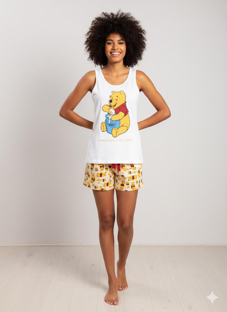 WhatsApp Image 2025-10-13 at 15.39.15 (1) Bear Desen Şortlu Bayan Pijama Takım - Görsel 1