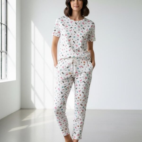 Flamingo Desen Bayan Pijama Takımı