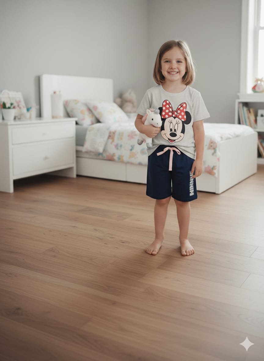 WhatsApp Image 2025-10-13 at 17.39.30 (2) Disney Çocuk Gri Siyah Şortlu Takım - Görsel 1