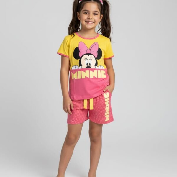 Çocuk Disney Sarı Pembe Şortlu Takım