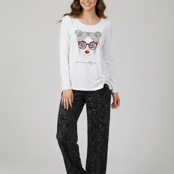 Bayan Kadın Desenli Pijama Takımı