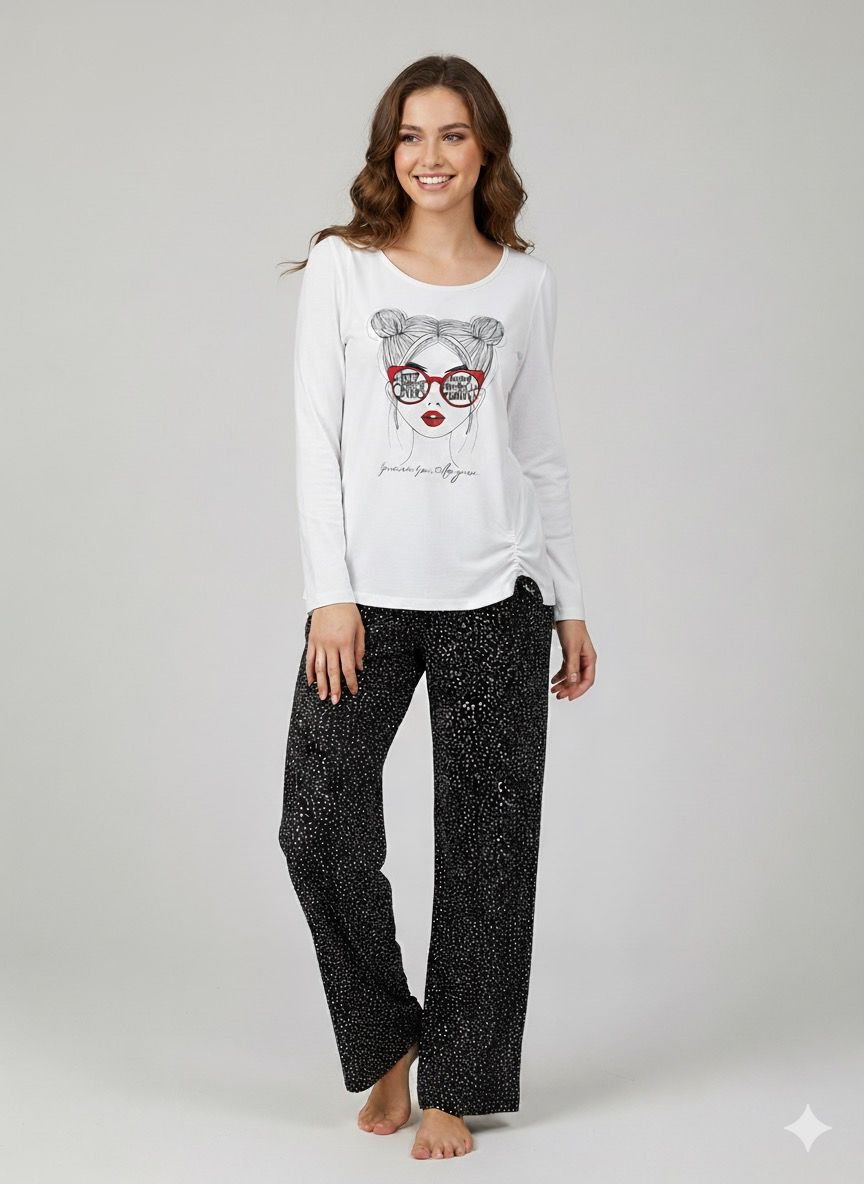 WhatsApp Image 2025-10-13 at 18.40.23 (6) Bayan Kadın Desenli Pijama Takımı - Görsel 1