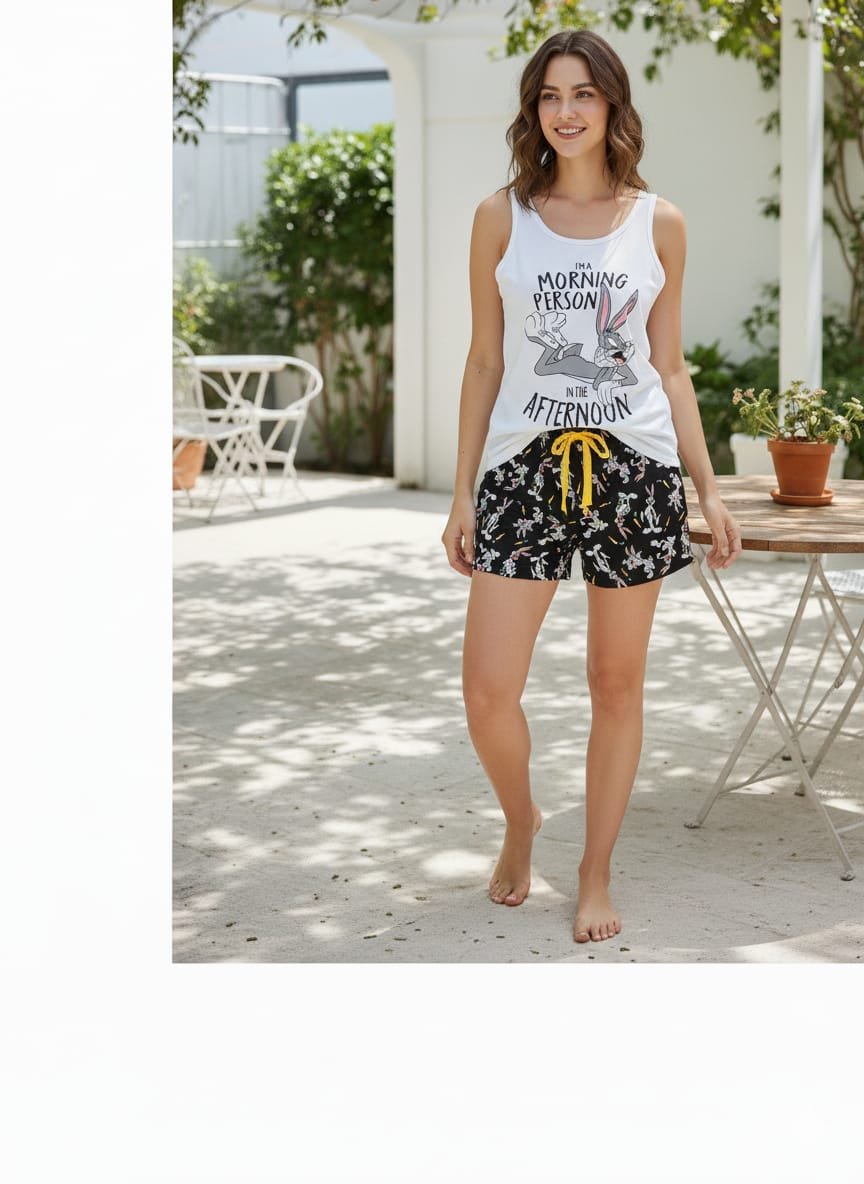WhatsApp Image 2025-10-13 at 22.00.40 (16) Bayan Buny Şortlu Pijama Takım - Görsel 1