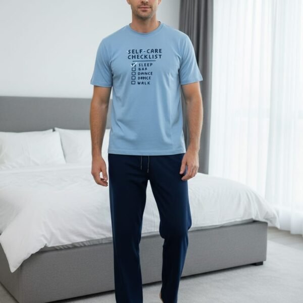 Erkek Mavi Lacivert Pijama Takım