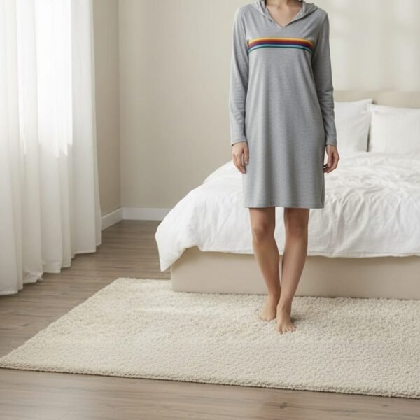 Bayan Gri Kapşonlu Elbise