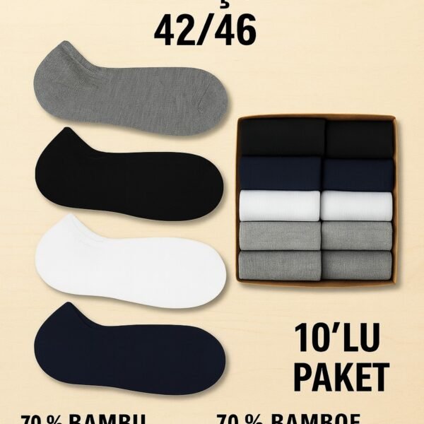 Bambu Patik Erkek Çorap 10 lu paket