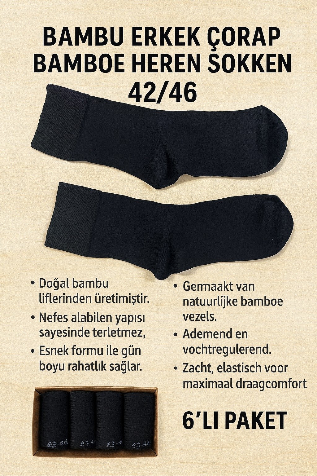 WhatsApp Image 2025-10-28 at 22.31.36 Erkek Bambu Orta lot 6 lı Çorap - Görsel 1